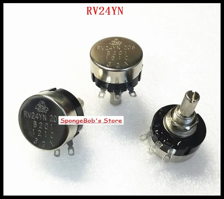 

3pcs/Lot RV24YN 20S B201, B202, B203, B204 Ohm Single Turn Carbon Film Rotary Taper Potentiometer Variable Resistor