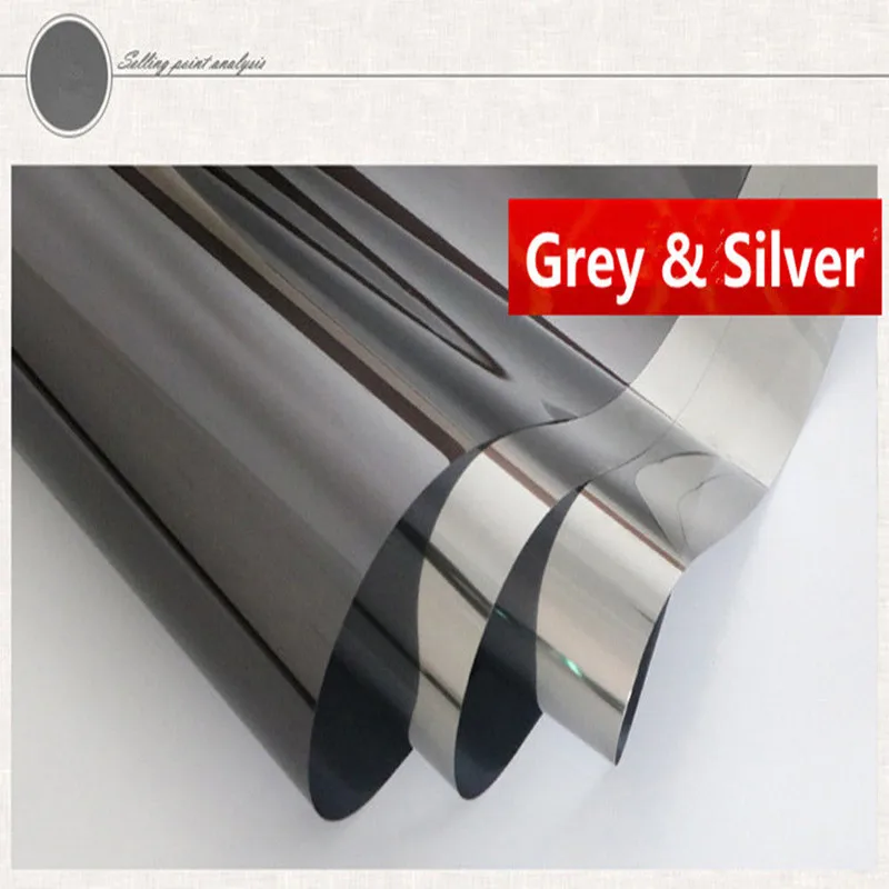 

HOHOFILM W:100cm Grey&Silver One Way Mirror Window Film Glass Sticker Solar Tint Reflective Film House Film Window tinting