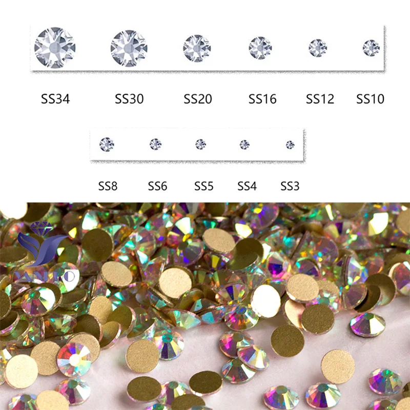 YANRUO 2088NoHF Strass-Set 8 Große 8 Kleine Nicht-Hotfix-Steine für Nagelkunst, DIY-Kleidung, Kleiderherstellung, Steine und Kristalle – Detail 31
