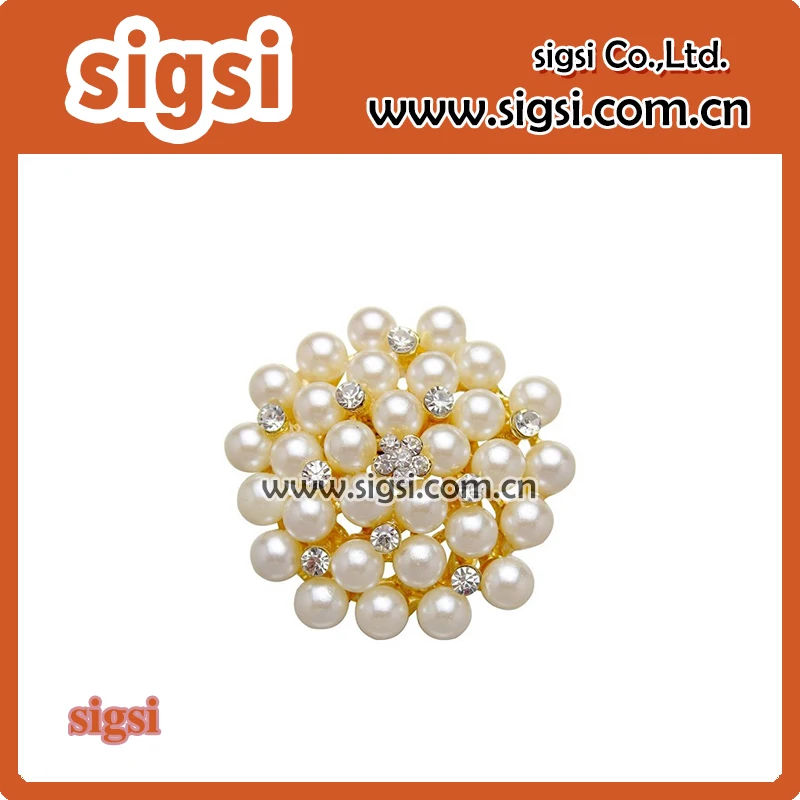 

100pcs / Lot Fashion Pearl Rhinestones Brooch & Pins