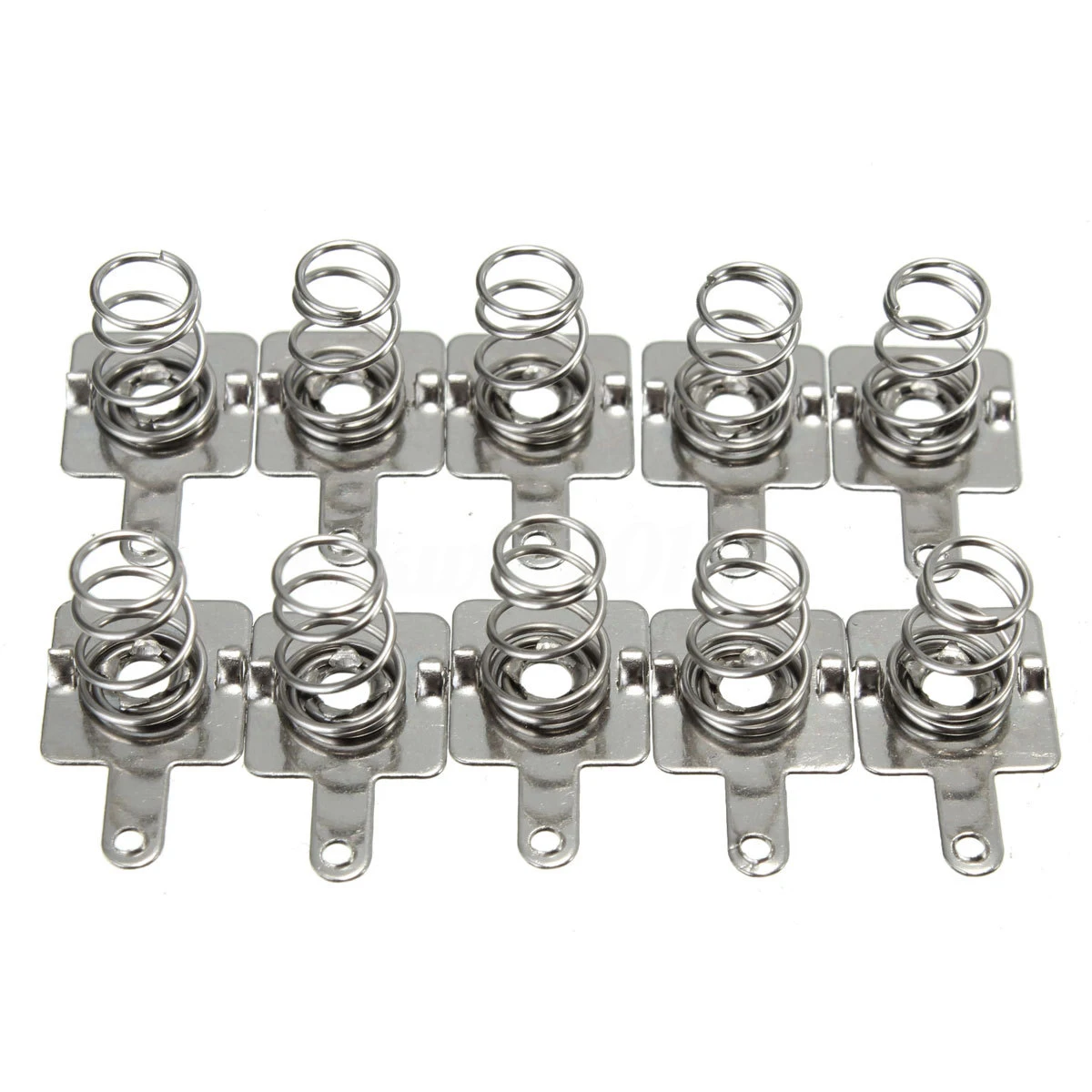 10 Pairs Silver Battery Spring Contact Plate Replacement 14.5 * 9mm For AA AAA Batteries
