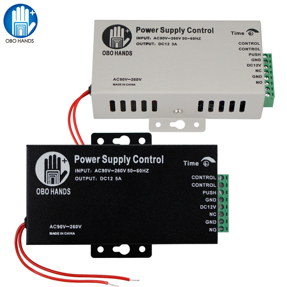 12VDC 3A/5A Netzteil Schalter Controller AC90V-260V für Alle Elektrische Türschloss mit Zeit Verzögerung Schwarz K80 Zugang control System