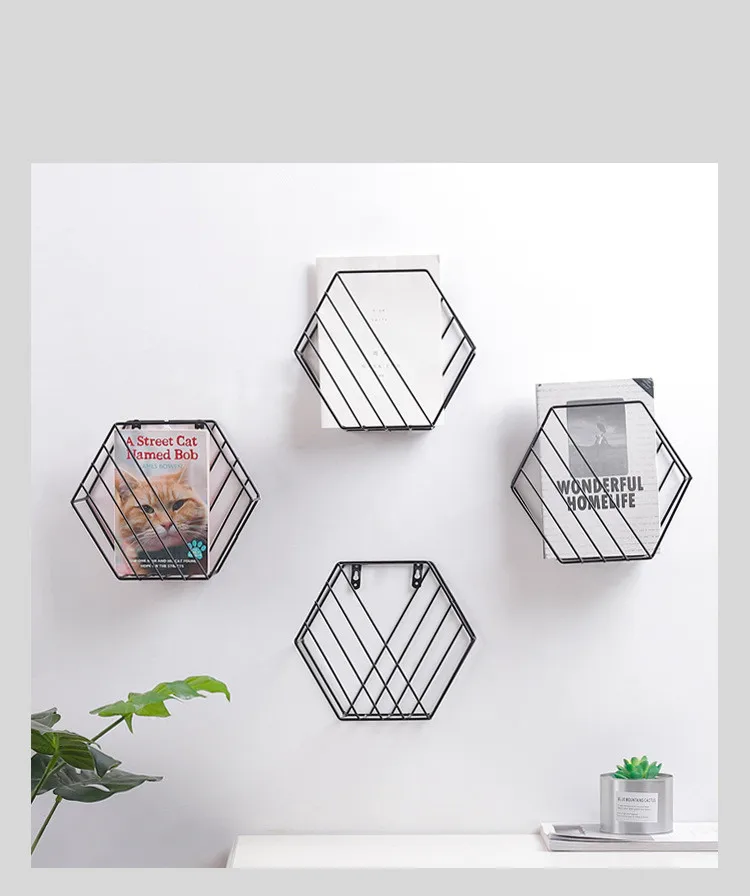 

1PC New Iron Nordic Minimalist Magazine Rack Magazine Storage Rack Newspaper Racks Living Room Wall Decorations JL 238