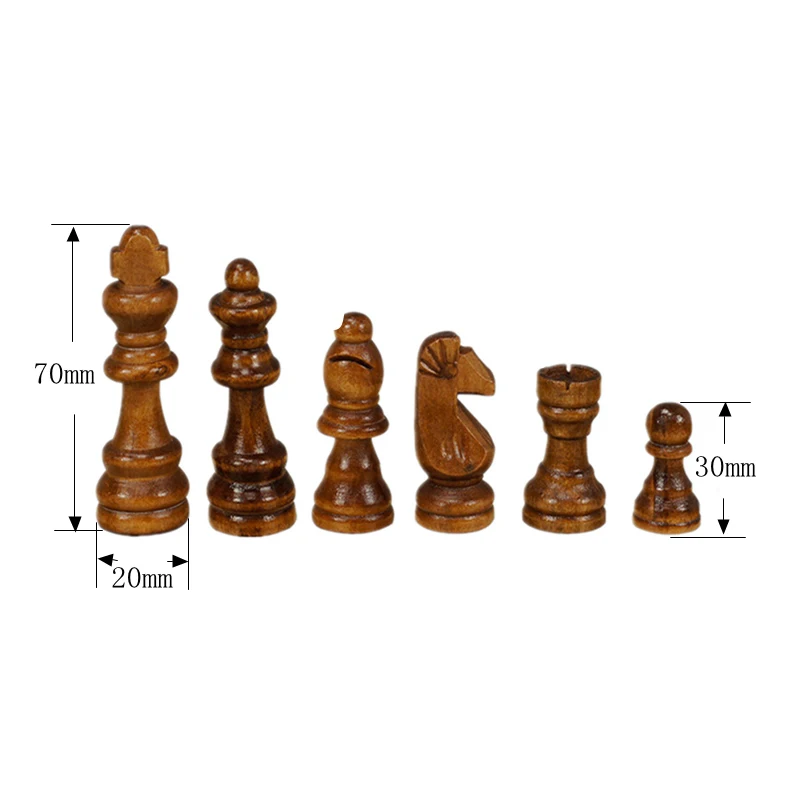 New High Quality Pattern Chess Pieces Wood Coffee Table Professional Chess Board Family Game Chess Set Traditional Game qenueson