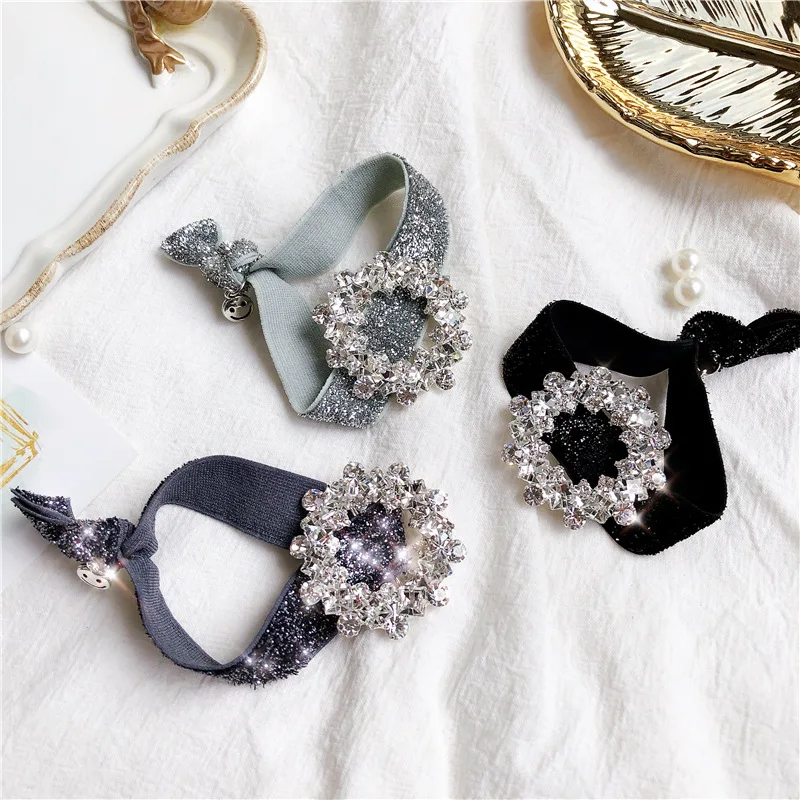 Women Lady Fashion Elastic Hair Ring Luxury Crystal Hair Rubber bands Rope Headbands Ties Hair Accessories for Women & Girls