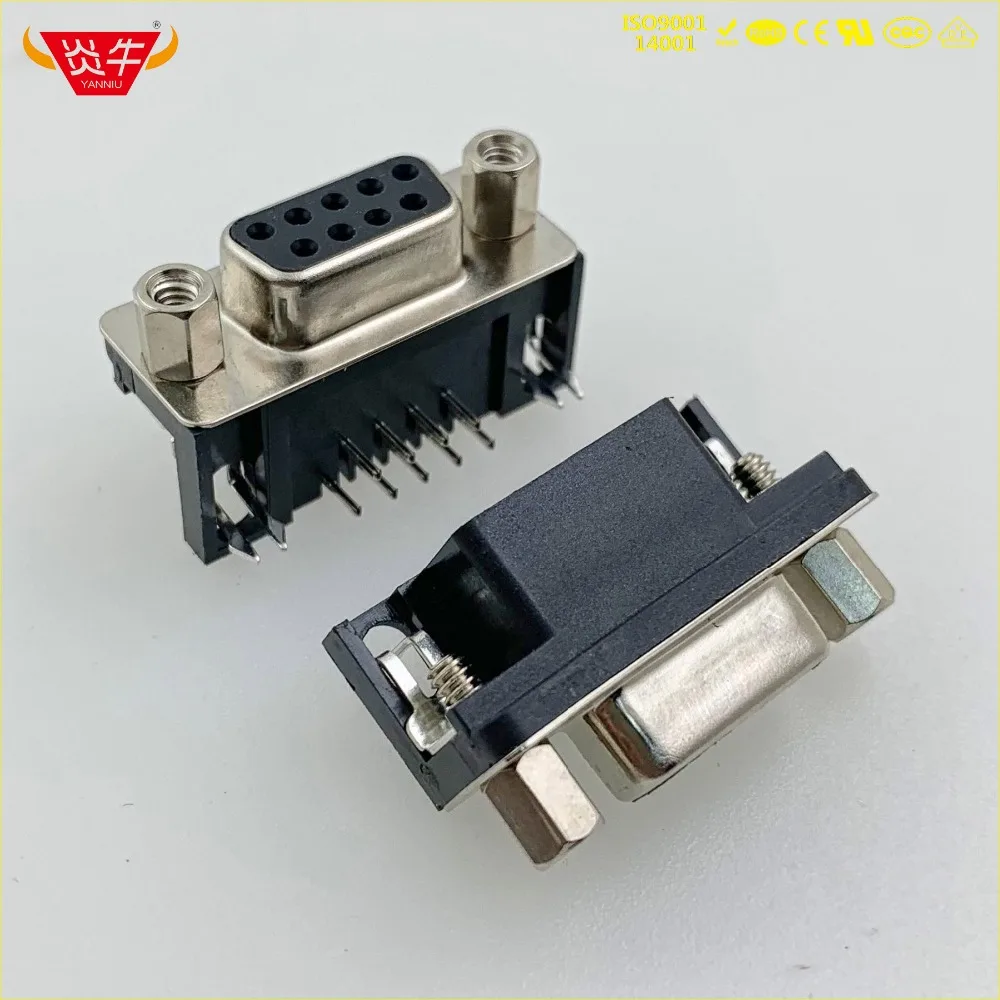 

DR-9P RS232 WITH SOCKET DR9Pin D-SUB SERIES FEMALE RIGHT ANGLE PCB CONNECTOR CONTACT PART OF THE GOLD-PLATED 3Au YANNIU