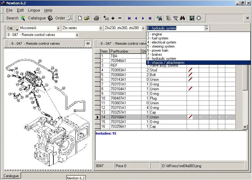 

McCormick Newton 6.2 spare parts catalog, parts manual, parts book