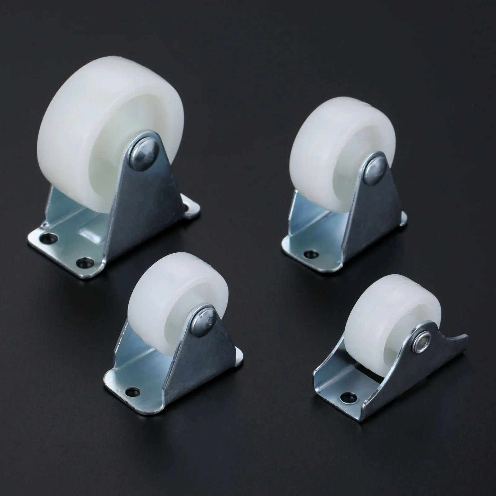 DRELD 8 قطعة 1/1.25/1.5 بوصة عجلات الأثاث شقة سيارة عجلة ثابتة كتم الاتجاه عجلة معدنية السيليكا المواد لتقوم بها بنفسك نموذج أجزاء