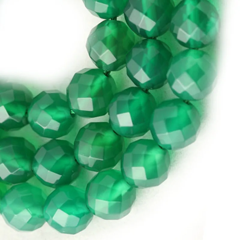 2-10mm Natural Faceted Green Agate beads For Jewelry Making Beads Bracelets 15\'\' Needlework DIY Beads Necklace Earring Trinket