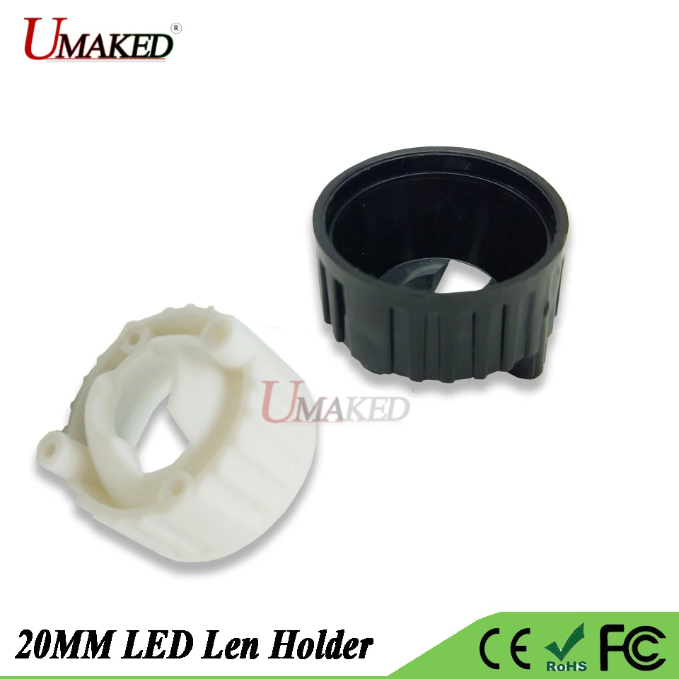 20pcs led lens holder Bracket for 20mm LEN White/Black 2Pin bracket Holder For1W 3W 5W High Power len Hold size Dia 22*13.5mm