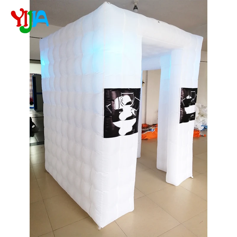 High Quality Nice Price 6*6*7.3ft Inflatable Cabin LED Inflatable Photo Booth Portable Backdrop for Wedding Party