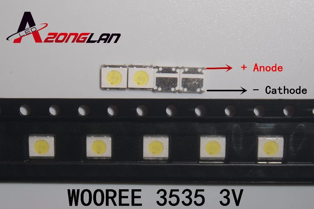 50 For WOOREE LED 3535 Light Beads Cool white 3V 1.85W LED LCD TV Backlight LED Backlight TV Application WM35E1F-YR07-eB