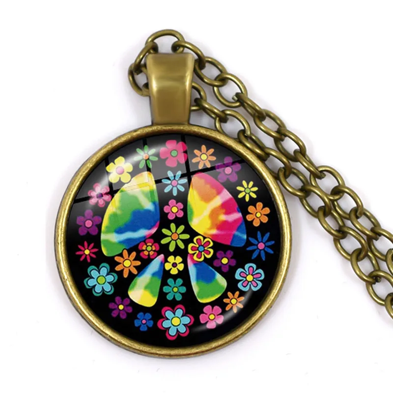 Peace Sign Necklaces Love Bus Surf Van Beach Summer Hippie Peace Car Necklace Retro Vintage Flower Power Hippi Jewelry Seventies