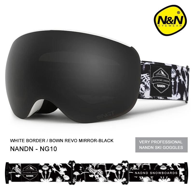 

NANDN SNOW-Ski Goggles for Men and Women, Double Layer Lens, Anti-Fog, UV Protection, Magnet Lenses, Snowboard