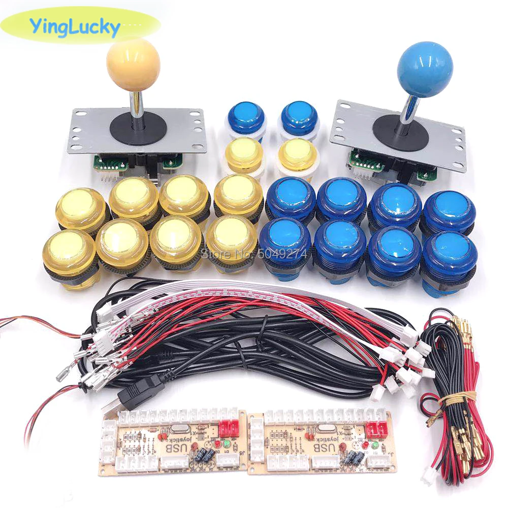 2-Player Arcade Joystick Kit with LED Buttons