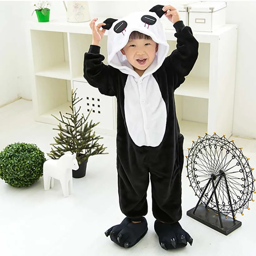 

Children Clothing Panda Animal Pajamas Cosplay Costumes Unisex robe kids clothes Boys Girls Flannel Sleep Tops Onesies Pyjama