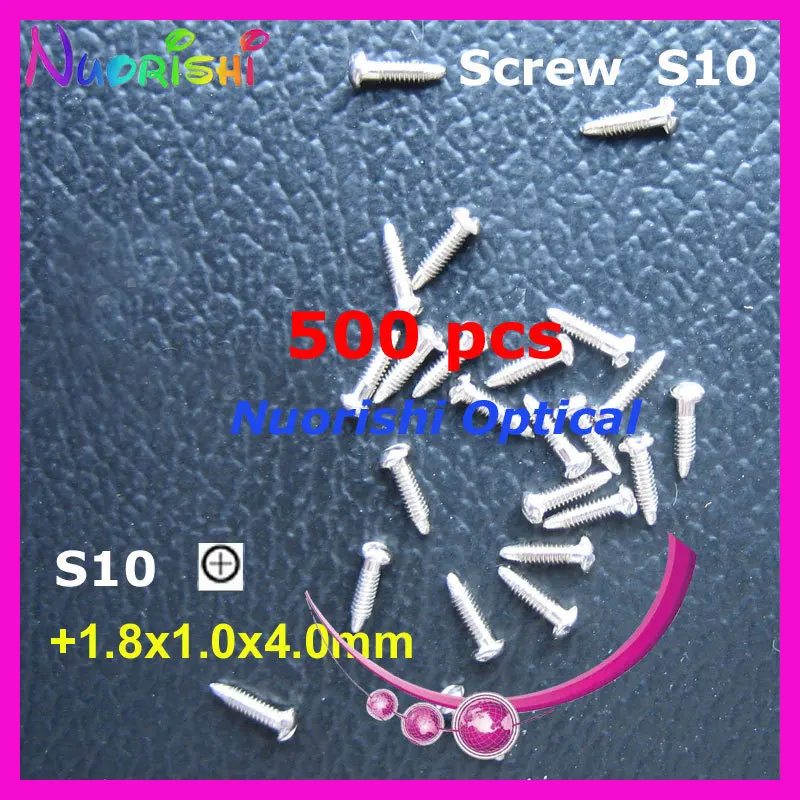 500pcs S10 1.8x1.0x4.0mm Sharp Tail Nose Pads Screws Glasses Eyewear Eyegalsses Screw With Sharp Tail Free Shipping