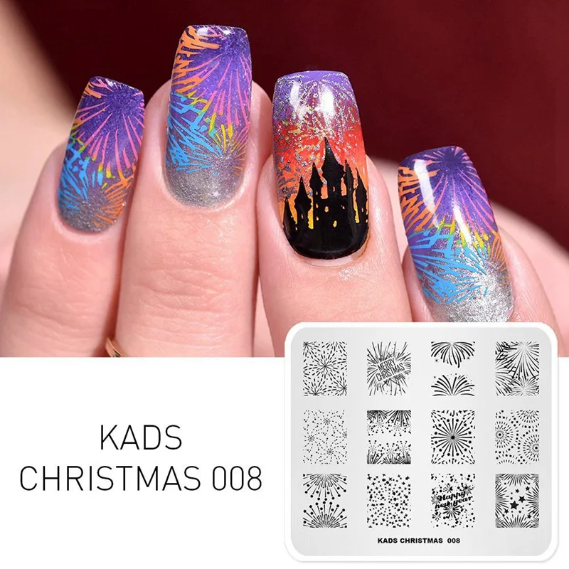 AriesLibra Christmas Nail Stamping Polish Template Nail Art Min Template Print Stamping Plates Manicure Stencil Drawing Tool