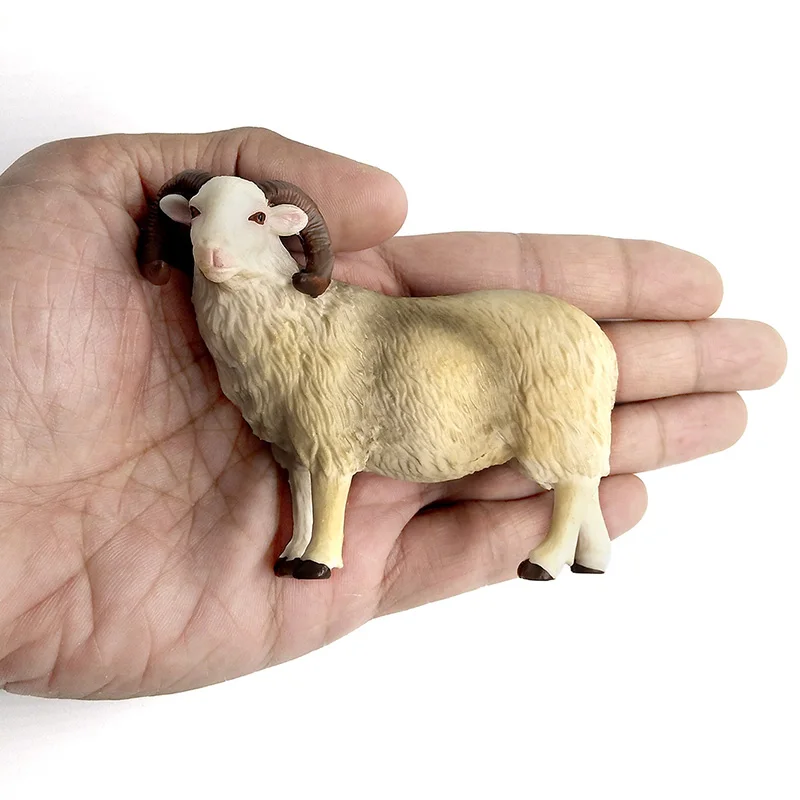Simulation Sheep Lovely Farm Goat Animal Model Bonsai Figurine Home Decor Miniature Fairy Garden Decoration Accessories Modern