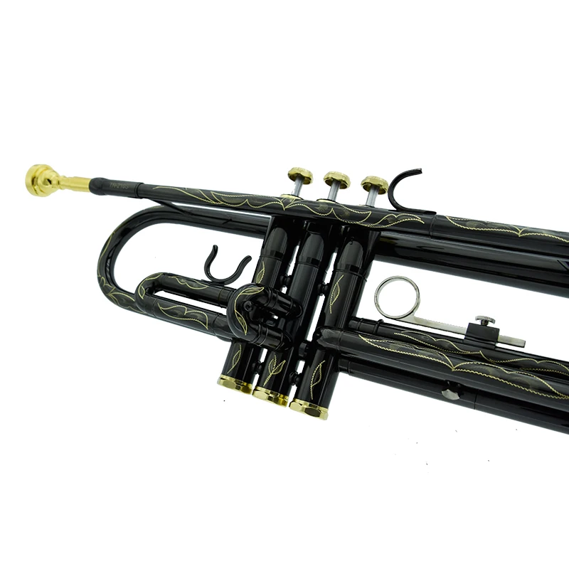 New Sell Professional TR210S Bb  Trumpet Black Nickel Gold Plated Yellow Brass Instruments Bb Trumpete Popular Musical Inst