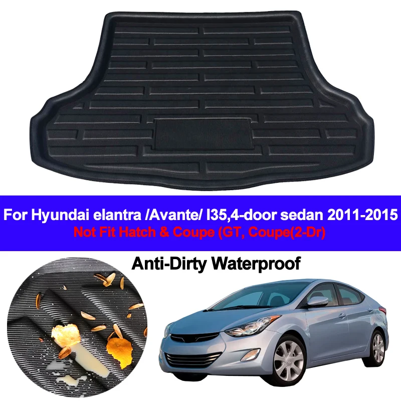 Tylne wykładziny bagażnika Wykładziny bagażnika Wykładziny podłogowe Dywaniki Podkładka Do Hyundai Elantra Avante i35 2011 2012 2013 2014 2015
