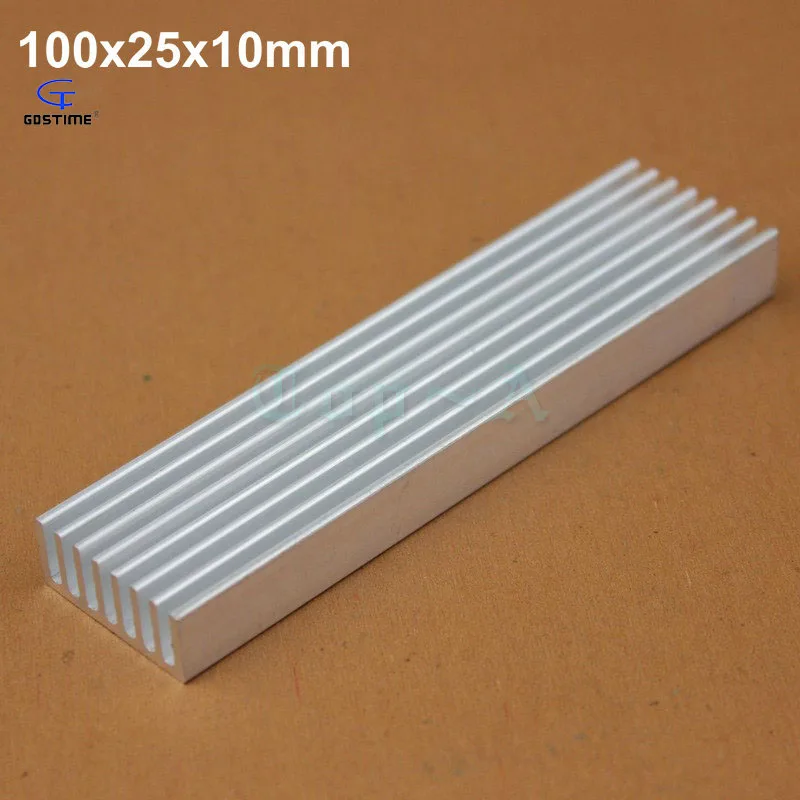 

Gdstime 1pcs 100x25x10mm Aluminum HeatSink Radiator Heat Sink for Computer Electronic Chip RAM LED IC 100mm x 25mm x 10mm