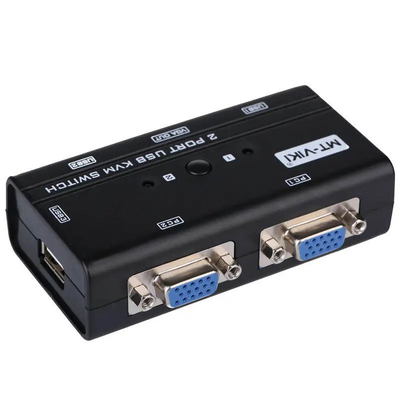 Mt-viki 2 porte usb vga kvm switch pulsante manuale presse selezionare Orginal Cavi 2 PZ Condividono 1 Monitor con Tastiera e Mouse MT-260KL