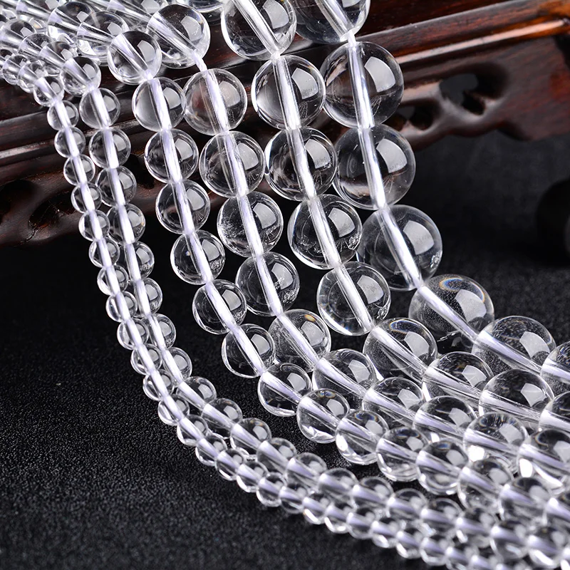 Crystal White Transparent Glass Ball Beads Optional4/6 / 8/10 / 12/14 / 16/18 / 20 mm Suitable for Bracelet DIY Jewelry Make