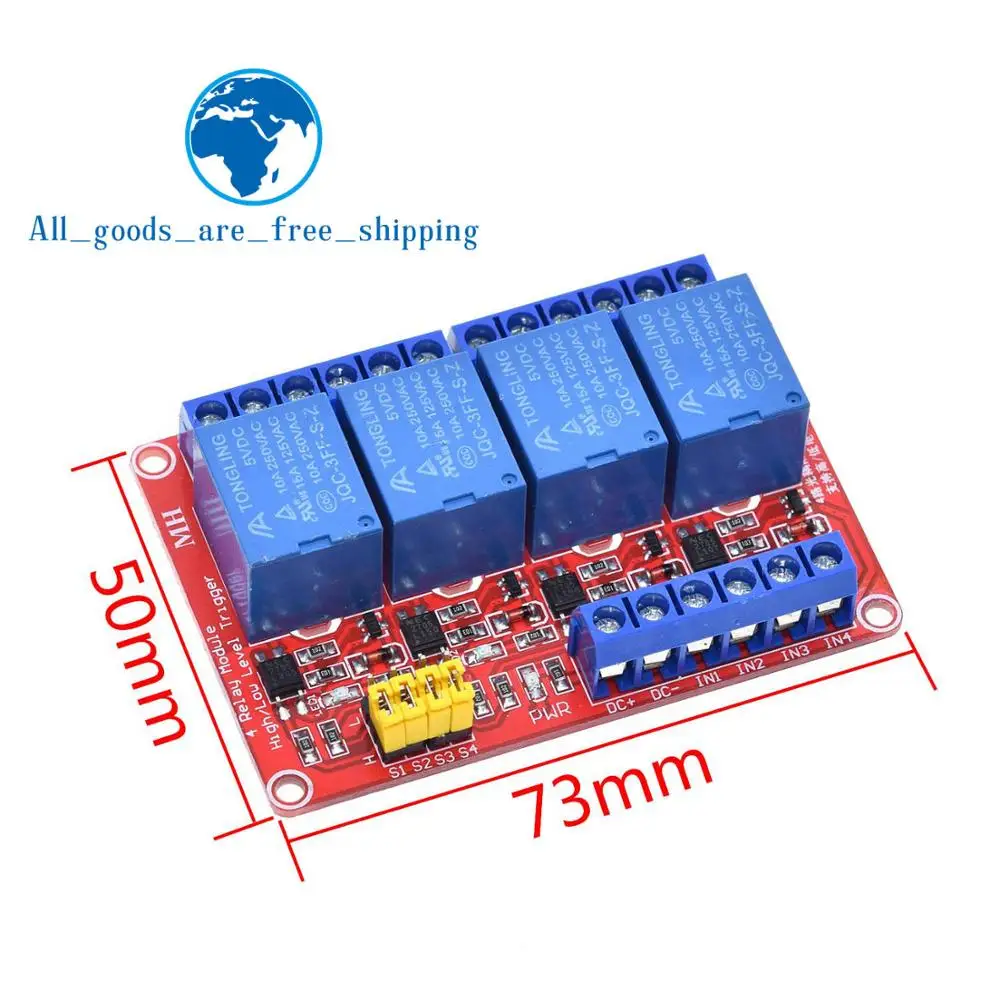 DIYTZT 1 2 4 6 8 Channel 5V 12V Relay Module Board Shield with Optocoupler Support High and Low Level Trigger for Arduino