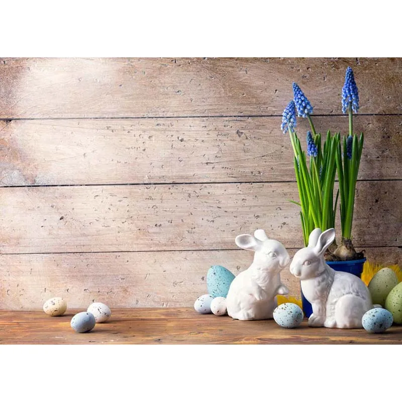 سعيد أرنب عيد الفصح الفينيل التصوير خلفية للطفل خشبية الطابق البوليستر خلفية للأطفال صور استوديو الدعائم GE-293