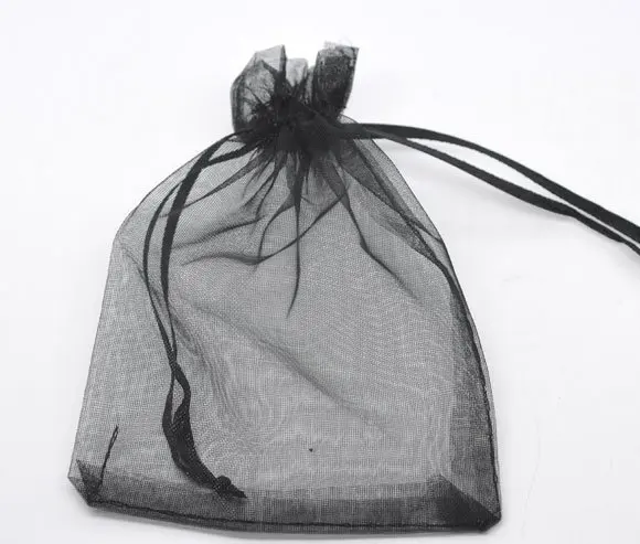 

Free shiipng!!!!500pcs/lotBlack Organza Wedding Gift Bags&Pouches 12x9cm