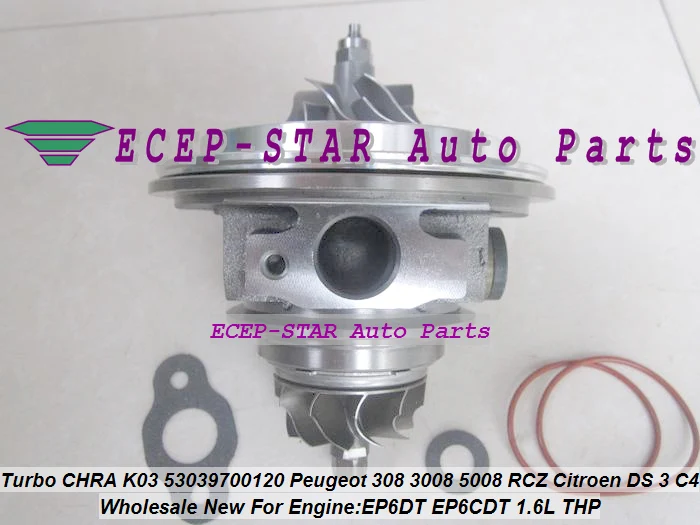 

К03 0120 53039880120 53039700120 Турбокартридж CHRA для Peugeot 308 3008 5008 RCZ для Citroen DS 3 C4 EP6DT EP6CDT 1,6 л THP