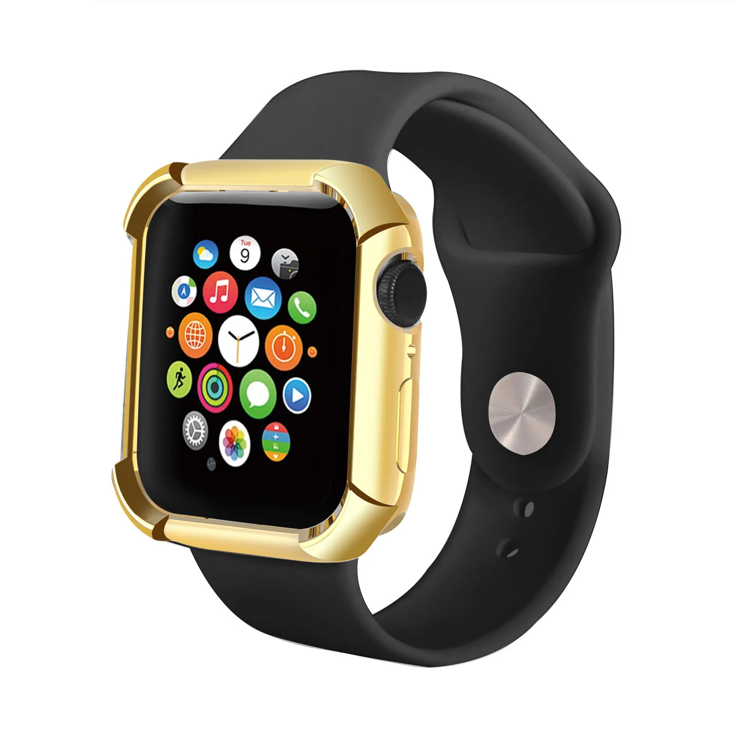 Plating Silicone TPU Cover For Apple Watch Series 4 Case 44mm 40mm Shock Proof Watch Case Protective Cover