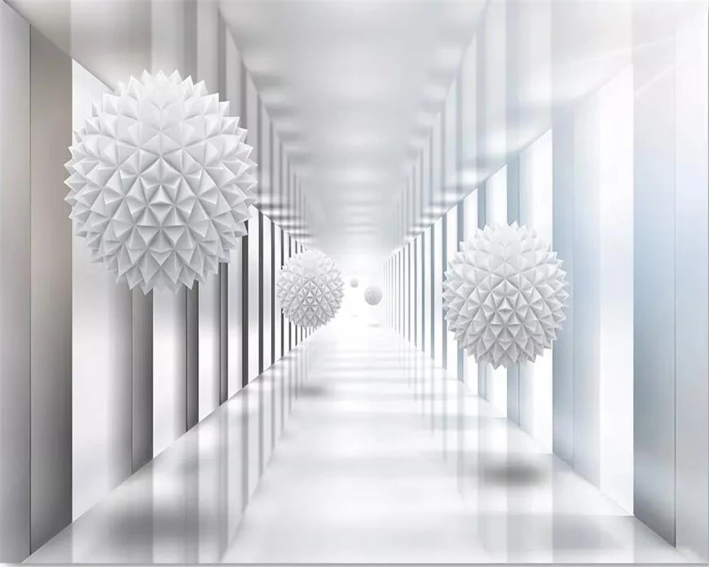 

Custom size mural abstract round ball space extension background wall decorative painting living room bedroom 3d wallpaper