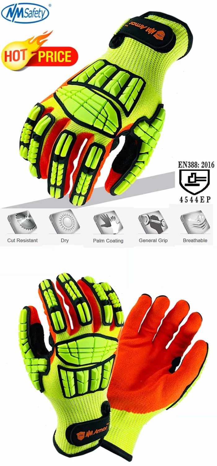 NMSafety 100% High Quality Anti Vibration New Mechanic Gloves Cut-Resistant Safety Hand Work Gloves