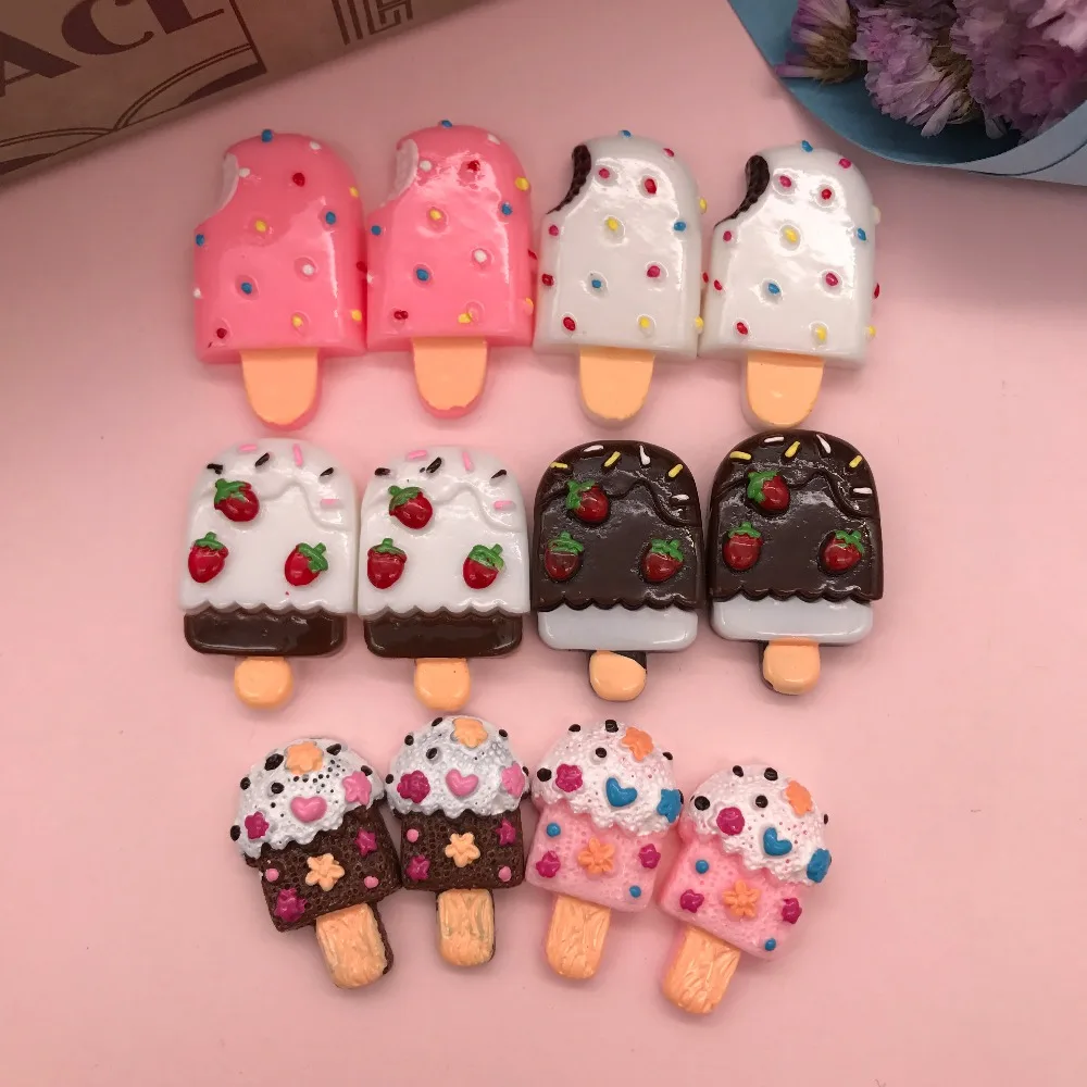 Resin kawaii popsicle . Resin Flatback Cabochon for phone decoration,DIY