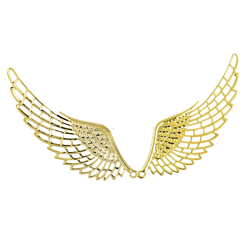 6 Pcs Golden Filigree Angel Wings Charms Pendant Jewelry DIY Making Craft
