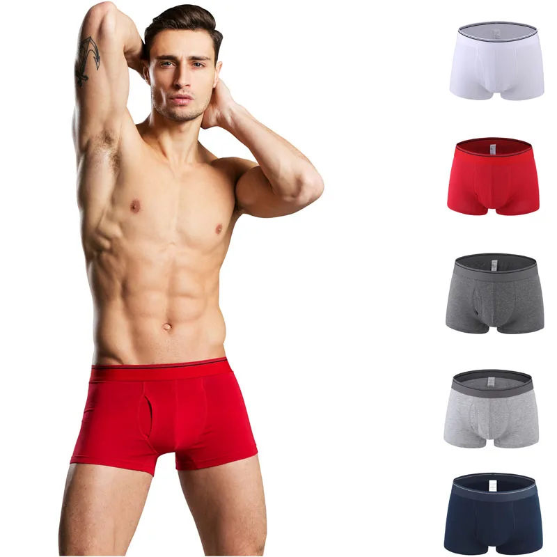 2019 Cotton Men\'s Boxer Underwear Pants Cotton Opening Waist Shorts Homme Sexy Men\'s Underwear Brand Cuecas Boxer