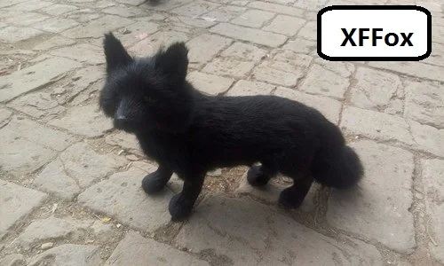 creative real life standing fox model plastic&furs simulation black fox gift about 35x23cm xf1782