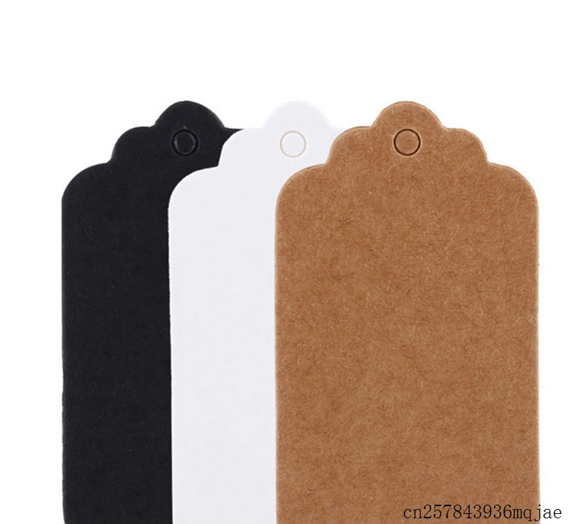 5000pcs Scallop Kraft Blank Hang Tag Kraft Paper Tags Gift Tag Table Number Cards Brown White Black Colors