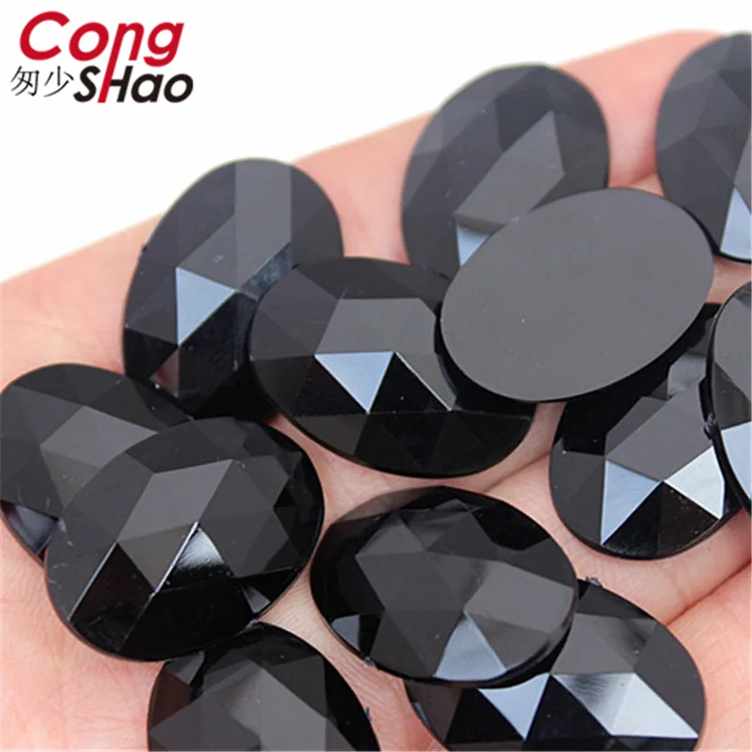 Cong Shao 100PCS 18*25mm Ovale Form Acryl Strasssteine Flatback Steine Und Kristalle Für Kostüm Handwerk DIY Dekoration YB137 – Detail 8