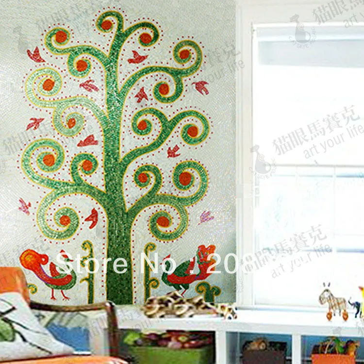 glass mosaic art picture,Magnificent Flowers Glass Mosaic Tile Modern Art Wall Mural