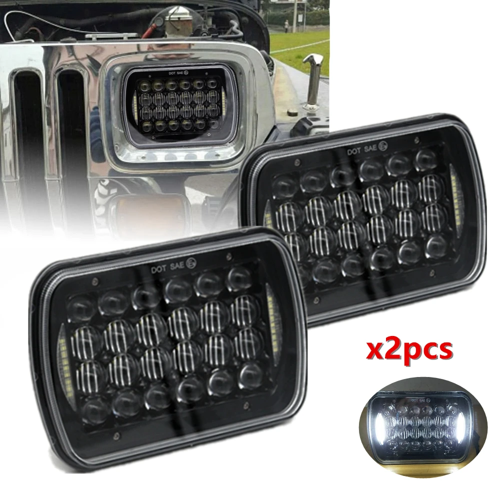 

5X7 Led Headlight 7X6 inch headlamp for Jeep Cherokee XJ 1984-2001 DOT Approved 5D 72W