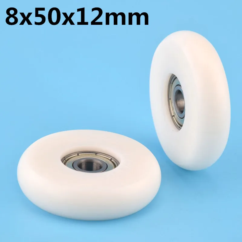 1 Pcs 8x50x12mm Nilon Roda Dengan Bantalan Plastik POM Bola cam bantalan