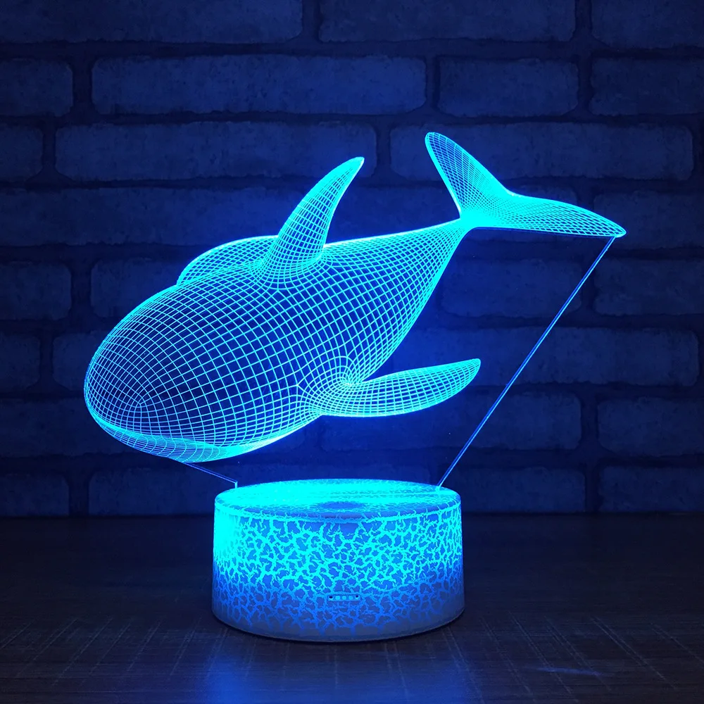 

8 Lovely Whale 3d Night Desk Lamp Light Creative Gift 8 Foreign Bedroom Bedside Table Lamps Christmas decorations gift