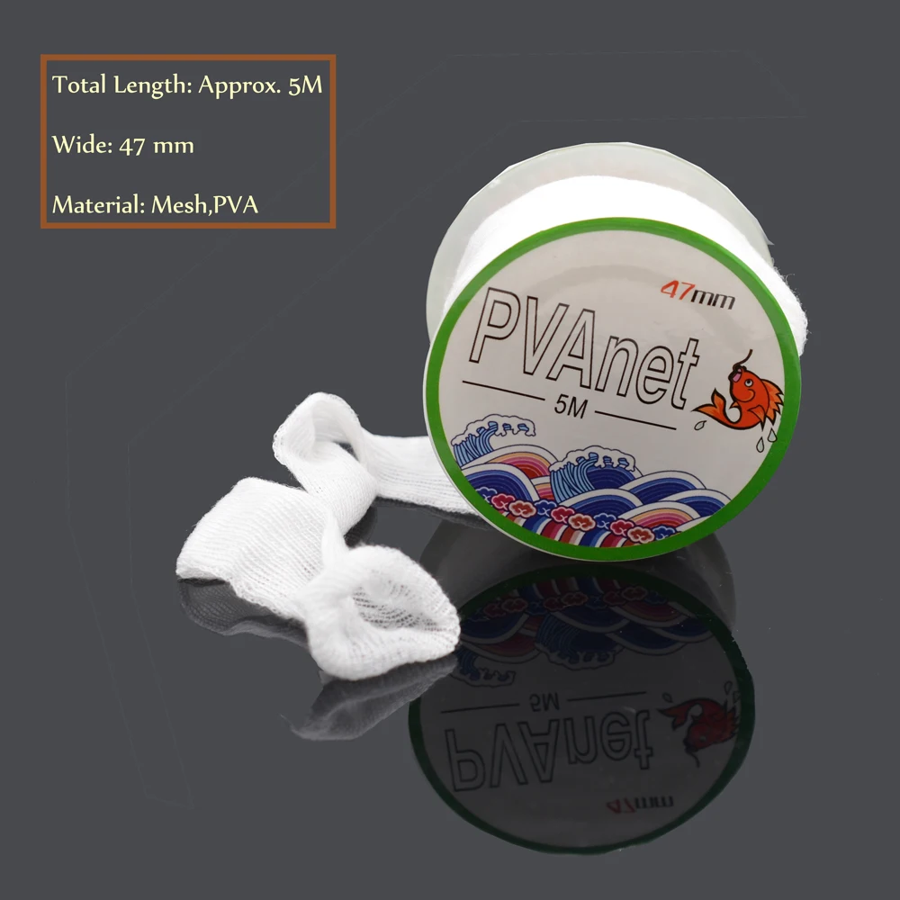 MNFT 5M PVA Narrow Soluble Network 25/38/47mm Carp Fishing Refill Stocking Bait Bag Protect Fish Net Bait Throwing Mesh