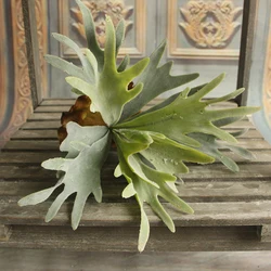 Christmas Artificial Green Plant Fake Flocking antlers Succulent Plants Background Decoration Flower Arranging Accessories
