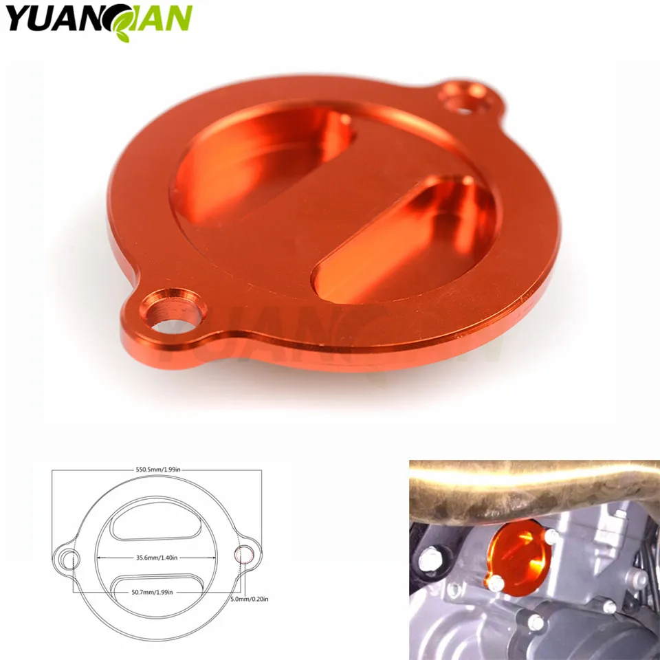 MOTO For 125 200 390 690 RC 200 390 Motorcycle Accessories CNC Engine Oil Filter Cover Cap Orange for logo