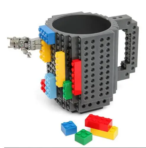 10 Colors Build on Brick Mug Building Blocks Coffee Cup DIY Block Mug Legoings Building Blocks YH1633