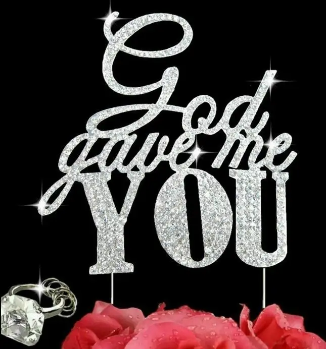 

Украшение для торта с изображением бога дал мне, сделанное своими руками, на свадьбу, украшение для торта из акриловой смолы, украшение для вечеринки в христианском стиле невесты